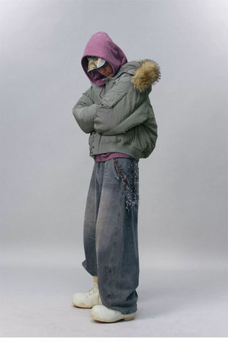 [Monterest] N2B Hooded Down Jacket with Fur Trim