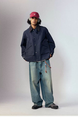 [Monterest] Corduroy Collar Multi-Pocket Field Jacket
