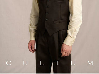 [CULTUM] 1930s Wool Blend Twill 4-Pocket Vest