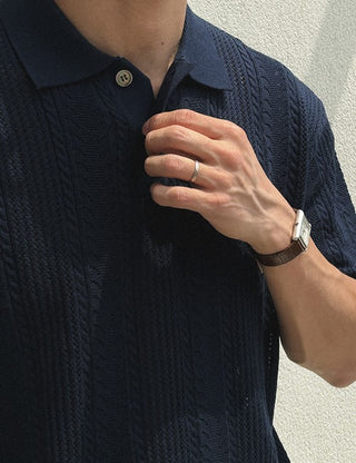 Prasca pattern short-sleeve knit (6 colors)