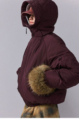 [Monterest] N2B Hooded Down Jacket with Fur Trim