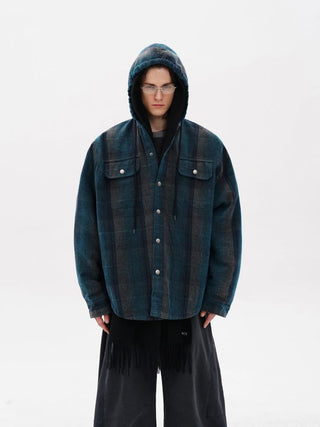 [MASONPRINCE] Plaid Hooded Padded Jacket
