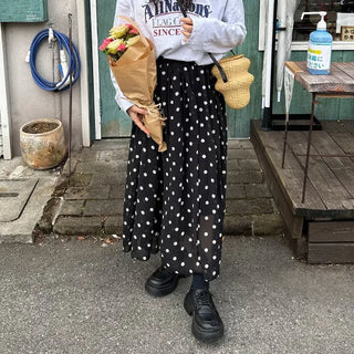 Polka dot long skirt