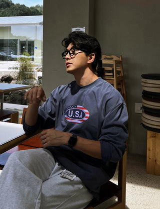 USA Circle Pigment Long Sleeve Tee (High Q)