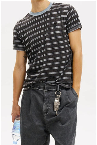 [MASONPRINCE] Reverse Seam Striped Tee