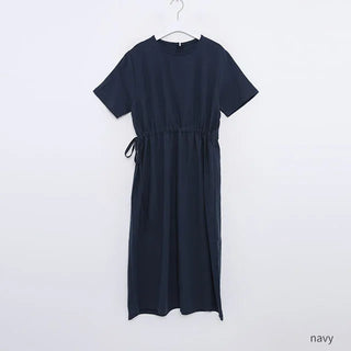 ex linen strap short-sleeved dress