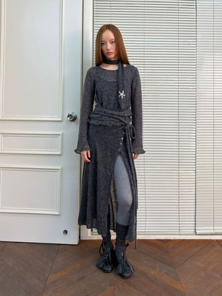 [NeverSeez] Mohair Blend Knit Set