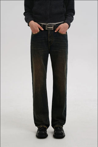 [MASONPRINCE] Overdyed Fitted Straight-Leg Jeans