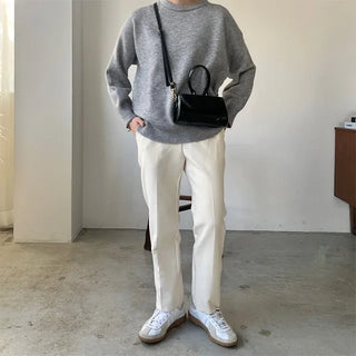 Straight slim slacks