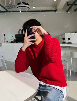 50% Wool, Red Hazzi Knit (4 colors)