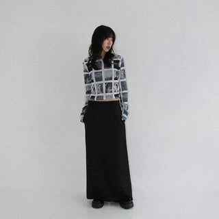 Low-rise maxi skirt
