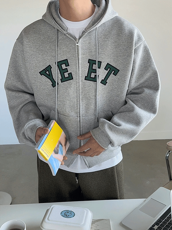 YEET Laminated Crop Zip-Up Hoodie