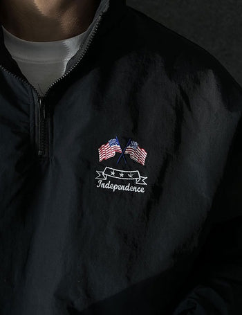 American Flag Lightweight Padded Half-Zip Jacket (3 colors)