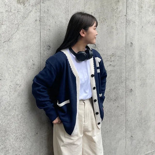 S Patch Collar Cardigan