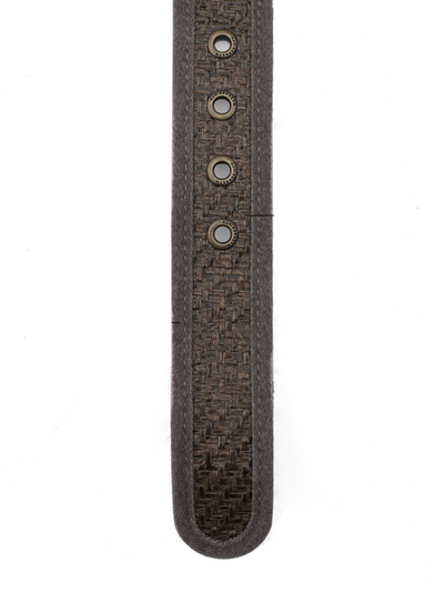 [MASONPRINCE] Woven Raffia Paper Leather Belt