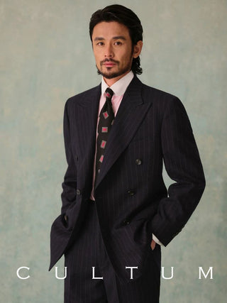 [CULTUM] 1930s Pinstripe Double-Breasted Peak Lapel Suit