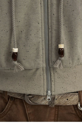 [Monterest] Speckled Hooded Zip-Up Sweatshirt
