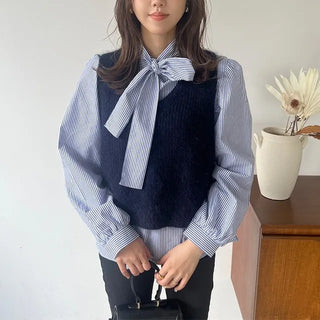 Back Ribbon Angora Vest