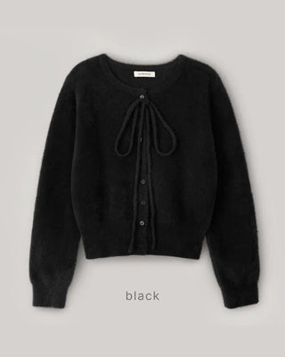 (4 colors) Ribbon Strap Fur Cardigan