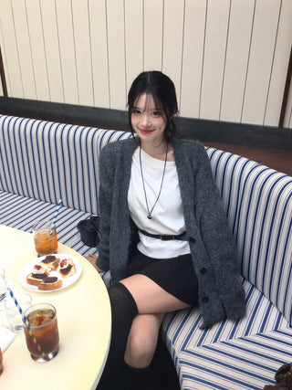 Angora V-neck cardigan