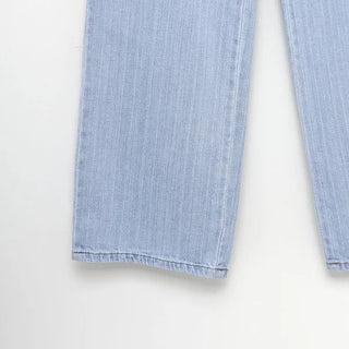 Wide straight denim pants