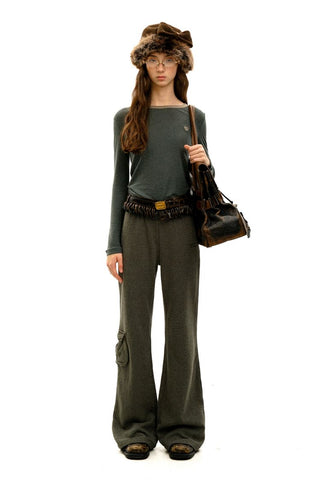 [Moromoro2] Hemp Stripe Fleece Hooded Set