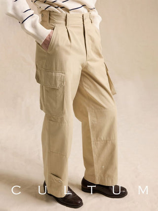 [CULTUM] Relaxed Fit High-Waist Wide Leg Pants