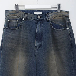 Distressed Washed Denim Pants