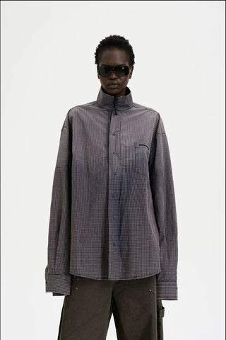 [MASONPRINCE] Cotton Check Shirt Jacket with Zipper