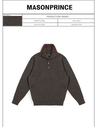 MASONPRINCE Stand Collar Knit Sweater
