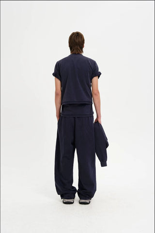 [MASONPRINCE] Cotton Pleated Wide Leg Sweatpants