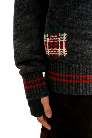 [Moromoro2] Rabbit Embroidered Contrast  Knit