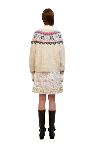 [Moromoro2] Fair Isle Pearl Knit Sweater