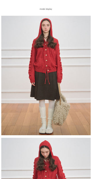 [NECY] Love Drawstring Hoodie Cardigan (2color)