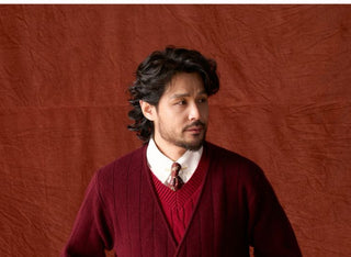 [CULTUM] Wool Blend V-Neck Knit Cardigan