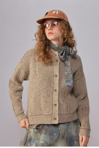 [Monterest] Speckled Yarn Narrow Knit Scarf