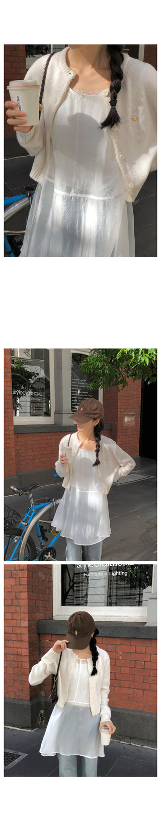 Cashmere round neck cardigan, 6 colors