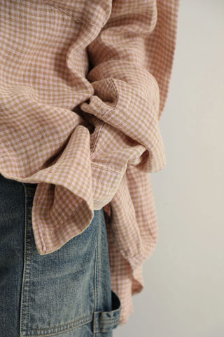 MASONPRINCE Washed Classic Linen Plaid Shirt