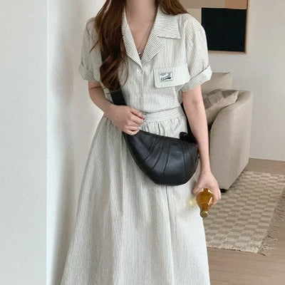 Striped short-sleeved shirt