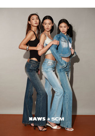 [NOTAWEAR] Wave Washed Slim Straight Jeans