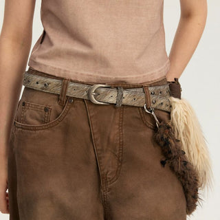 [Monterest] Horsehair Cowhide Saddle Buckle Belt