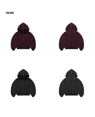 [MASONPRINCE] Hooded Plaid Puffer Jacket