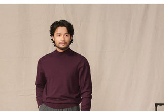 [CULTUM] Cashmere Blend Mock Neck Sweater