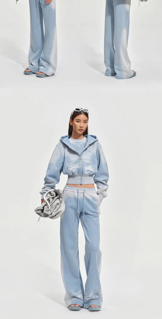 [NOTAWEAR] Sand Washed Cropped Hooded  Jacket