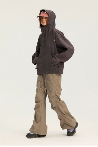 [Monterest] Textured Plaid Hooded Jacket