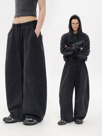 [MASONPRINCE] Double-layer Loose Sweatshirt Set