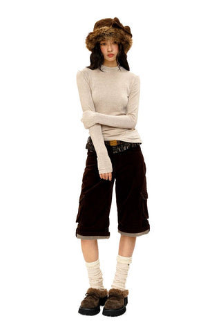 [Moromoro2] Lyocell Blend Crew Neck Long Sleeve  Tee