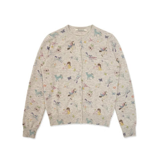 [Moromoro2] Horse & Rabbit Print Crew Neck  Cardigan