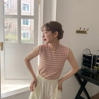 Striped Sleeveless Knit