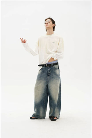 [MASONPRINCE] Double Layer Collar Long Sleeve Tee